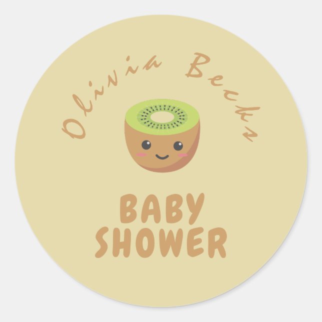 Kleine Süsse Kiwi Babydusche Runder Aufkleber (Vorderseite)