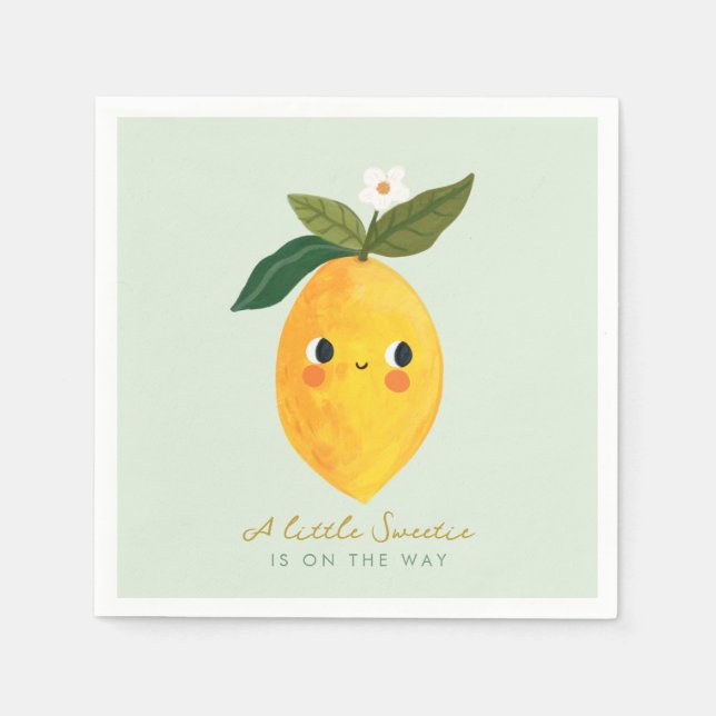 Kleine Süsse Lemon Babydusche Serviette (Vorderseite)