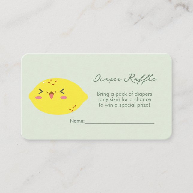 Kleine Süsse Lemon Citrus Diaper Raffle Begleitkarte (Vorderseite)