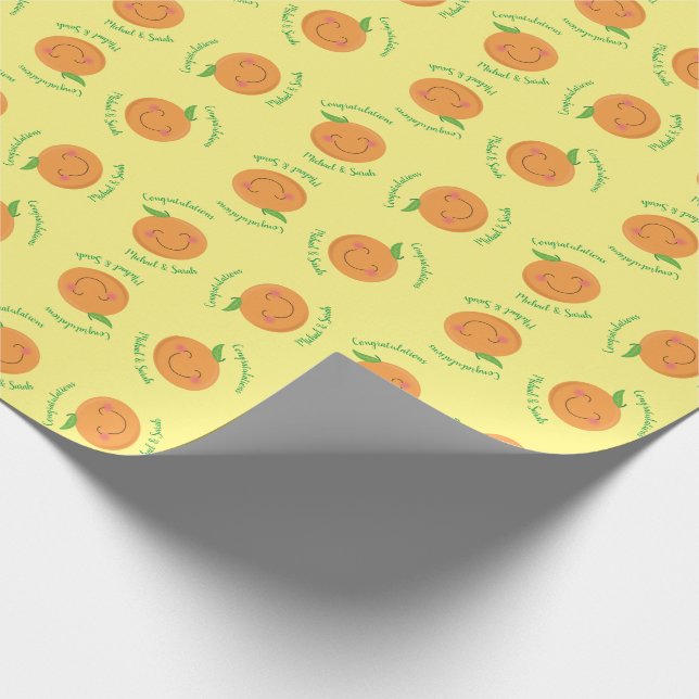 Kleine Süsse Mandarine Baby Duwer Gender Neutral Geschenkpapier (Ecke)
