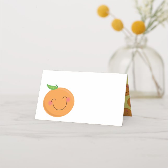 Kleine Süsse Mandarine Baby Duwer Gender Neutral Platzkarte (Vorderseite)