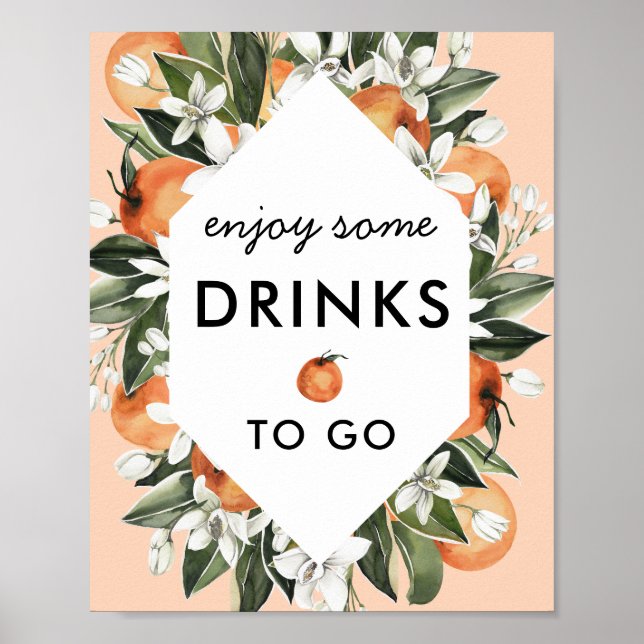 Kleine Süsse mit Baby Dusche Drink Gefallen Zeiche Poster (Vorne)