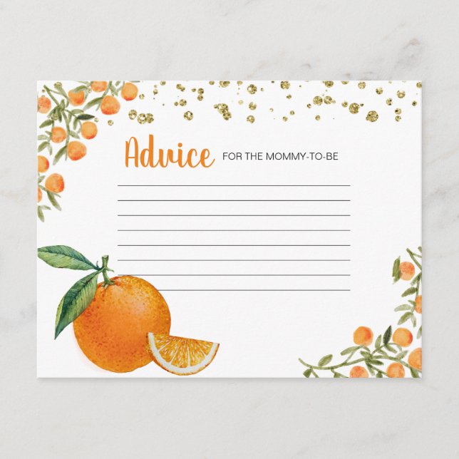 Kleine Süsse Orange Advice Card Begleitkarte (Vorderseite)