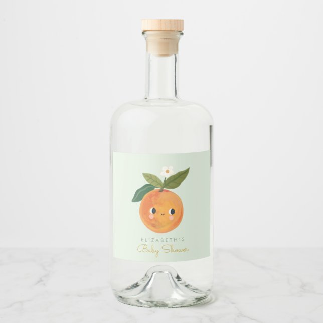 Kleine Süsse Orange Alkoholflaschenetikett (Vorderseite)