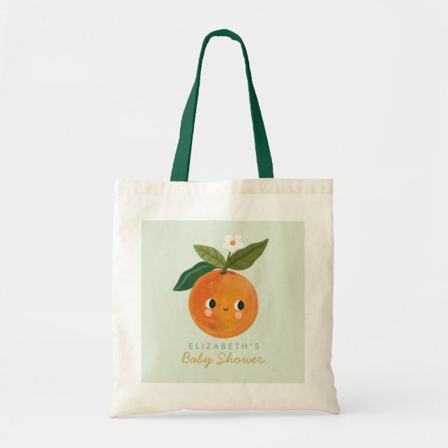 Kleine Süsse Orange Baby Duschgeschenk Tragetasche (Vorne)