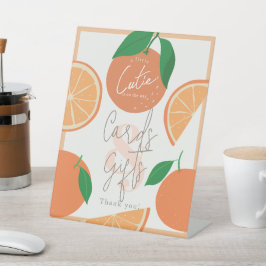 Kleine Süsse Orange Baby Duschkarten & Geschenke Sockelschild