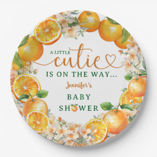 Kleine Süsse Orange Baby Duwer Gender Neutral Pappteller