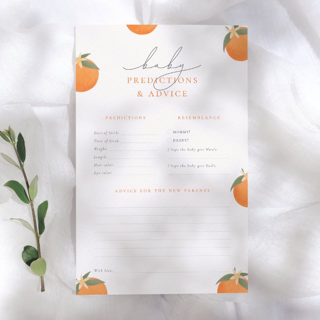 Kleine Süsse Orange Baby Predictions & Advice Game (Von Creator hochgeladen)