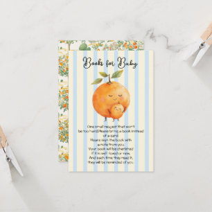 Kleine Süsse Orange Baby Shower Books für Baby Einladung
