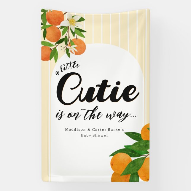 Kleine Süsse Orange Babydusche - Bio Markt Banner (Vertikal)