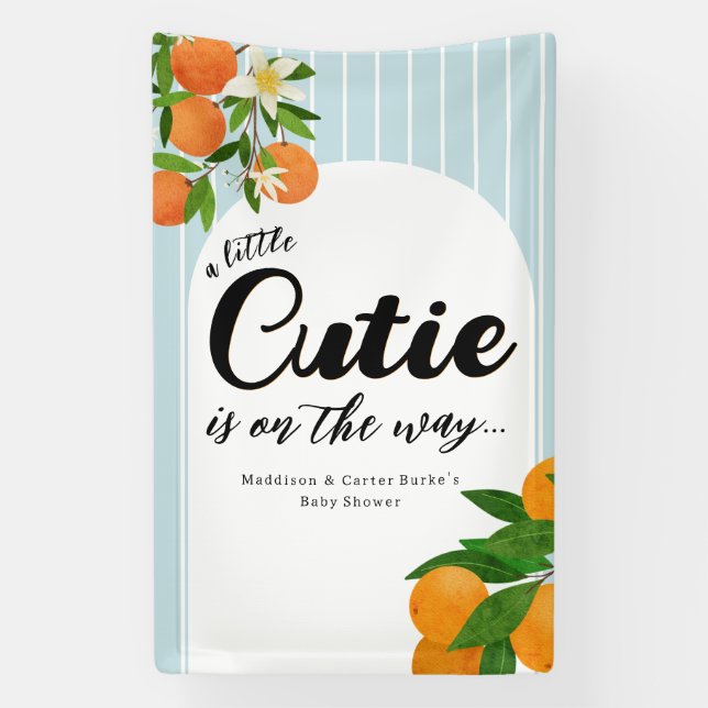 Kleine Süsse Orange Babydusche - Bio Markt Banner (Vertikal)