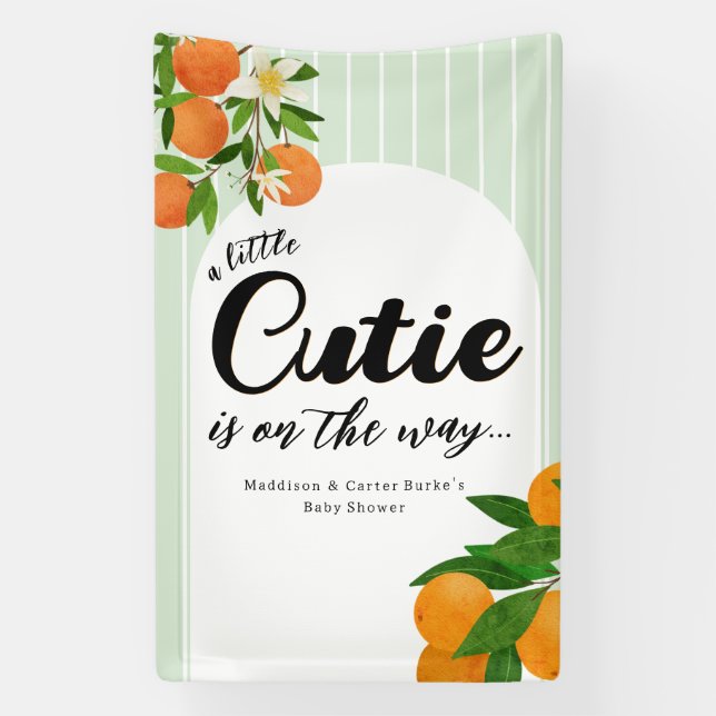 Kleine Süsse Orange Babydusche - Bio Markt Banner (Vertikal)