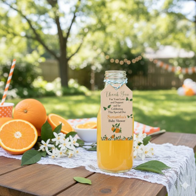 Kleine Süsse Orange Babydusche Geschenkanhänger (Von Creator hochgeladen)