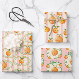 Kleine Süsse Orange Babydusche Geschenkpapier Set