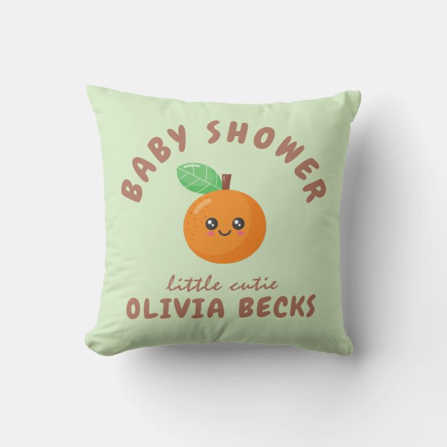 Kleine Süsse Orange Babydusche Kissen (Vorderseite)