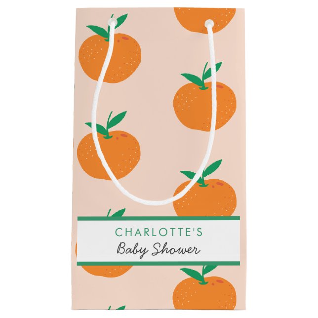 Kleine Süsse Orange Babydusche Kleine Geschenktüte (Vorderseite)