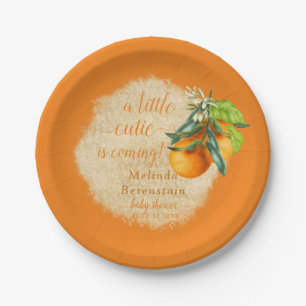 Kleine Süsse Orange Babydusche Pappteller