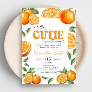 Kleine Süße Orange Babyparty Einladung