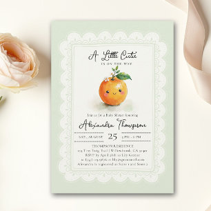 Kleine Süße Orange Blütendekor Muschel Baby Shower Einladung