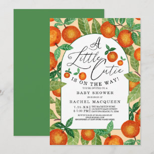 Kleine Süsse Orange Botanical Fruit Baby Dusche Einladung