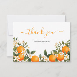 Kleine Süsse Orange Botanische Zitrusfrüchte Dankeskarte