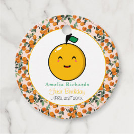 Kleine Süsse Orange Citrus 1. Geburtstag Geschenkanhänger