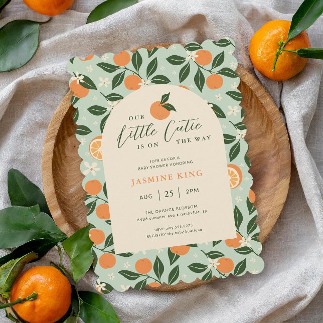 Kleine Süsse Orange Citrus Baby Dusche Einladung (Von Creator hochgeladen)