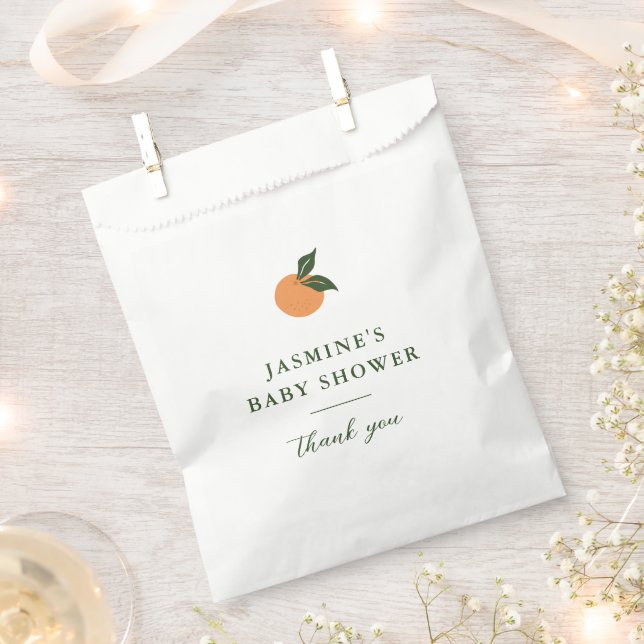 Kleine Süsse Orange Citrus Baby Dusche Geschenktütchen (Ausgeschnitten)