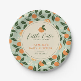 Kleine Süsse Orange Citrus Baby Dusche Pappteller