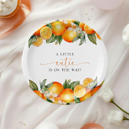 Kleine Süsse Orange Citrus Baby Dusche Pappteller
