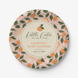 Kleine Süsse Orange Citrus Baby Dusche Pappteller