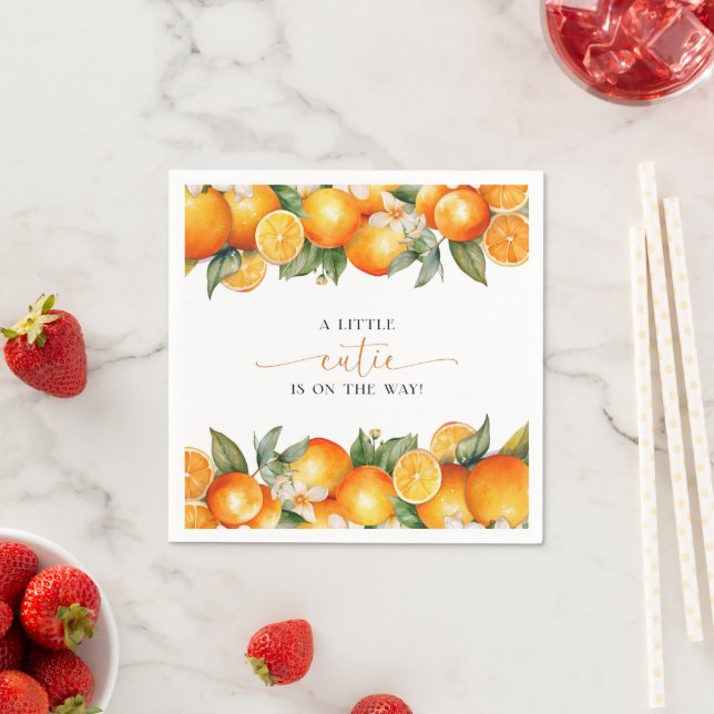Kleine Süsse Orange Citrus Baby Dusche Serviette (Beispiel)