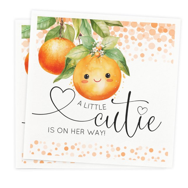 Kleine Süsse Orange Citrus Baby Dusche Serviette (Sweet little cutie baby shower napkins.)