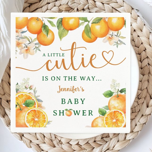 Kleine Süsse Orange Citrus Baby Dusche Serviette (Von Creator hochgeladen)