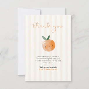 Kleine Süße Orange Citrus-Baby-Party Dankeskarte