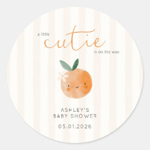 Kleine Süße Orange Citrus-Baby-Party Runder Aufkleber