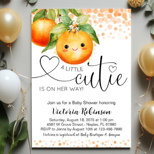 Kleine Süße Orange Citrus Baby Shower Einladung