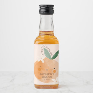 Kleine Süsse Orange Citrus Botanical Baby Dusche Alkoholflaschenetikett