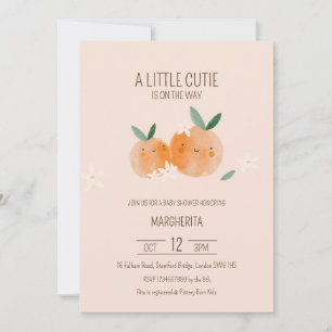 Kleine Süsse Orange Citrus Botanical Baby Dusche Einladung