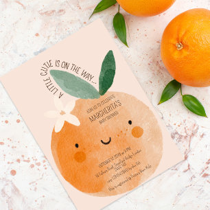 Kleine Süsse Orange Citrus Botanical Baby Dusche Einladung