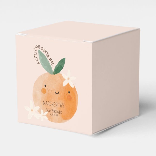 Kleine Süsse Orange Citrus Botanical Baby Dusche Geschenkschachtel (Vorderseite)