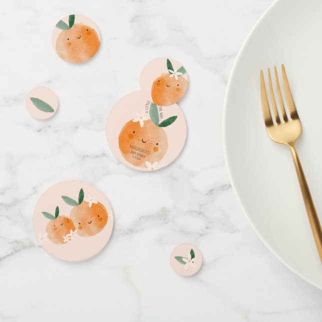 Kleine Süsse Orange Citrus Botanical Baby Dusche Konfetti (Gruppe)