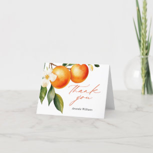 Kleine Süsse Orange Clementine Baby Dusche Dankeskarte