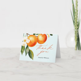 Kleine Süsse Orange Clementine Baby Dusche Dankeskarte