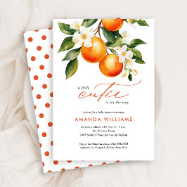 Kleine Süsse Orange Clementine Baby Dusche Einladung