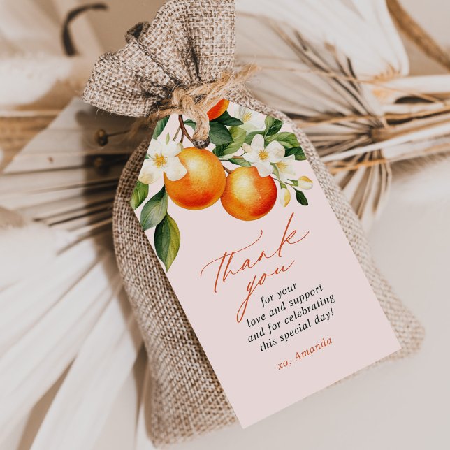 Kleine Süsse Orange Clementine Baby Dusche Gefalle Geschenkanhänger (Von Creator hochgeladen)