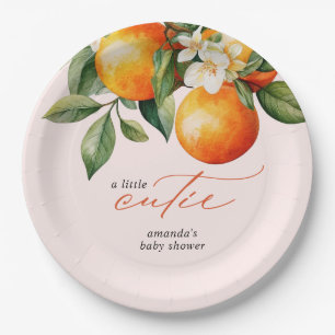 Kleine Süsse Orange Clementine Baby Dusche Gefalle Pappteller