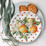 Kleine Süsse Orange Clementine Baby Dusche Gefalle Pappteller<br><div class="desc">Kleine Süsse Orange Clementine Baby Shower Fevor Paper Teller verfügt über einen wunderschönen Blumenstrauß mit Aquarellorangen und Blüten sowie eleganten Kalligrafietyp.</div>