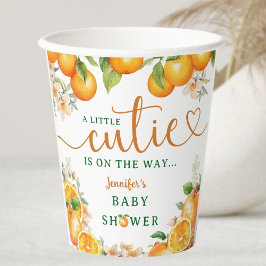 Kleine Süsse Orange Cutrus Babydusche Pappbecher
