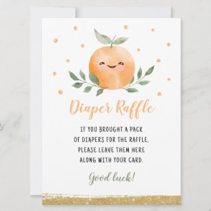 Kleine Süsse Orange Diaper Raffle Game Einladung